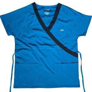 New York Laundry Medics Teal Blue Shortsleeve Scrub Top, S